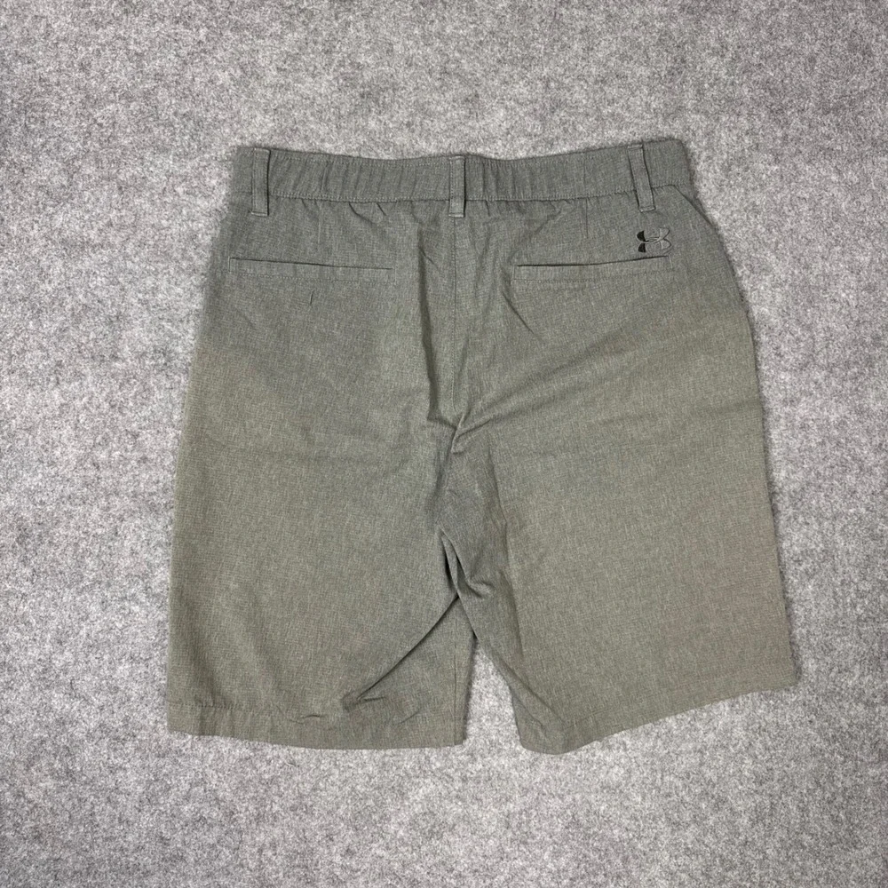Under Armour HeatGear Mens Golf Shorts Size 34 Grey Olive Heather Loose Fit 9.5n